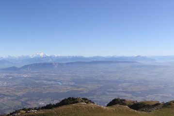 Panoramic view of the Alps from the Reculet mountain during summer