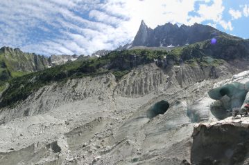 The Mer de Glace glacier above the Chamonix valley