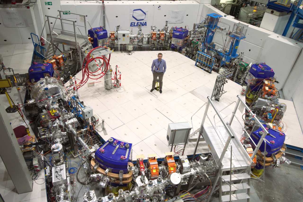 Michał Dudek inside the ELENA ring at CERN